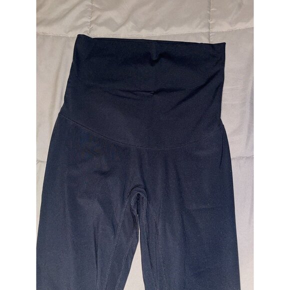 Maternity Capri Leggings Over The Belly Pregnancy Women’s Medium Black Poshdivah - Picture 2 of 4